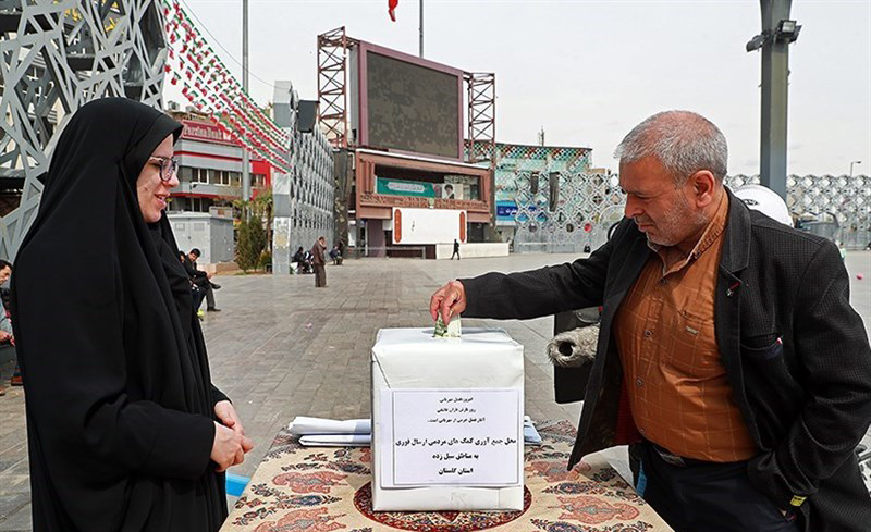 برپایی محل جمع‌آوری کمک مردمی برای سیل زدگان استان گلستان